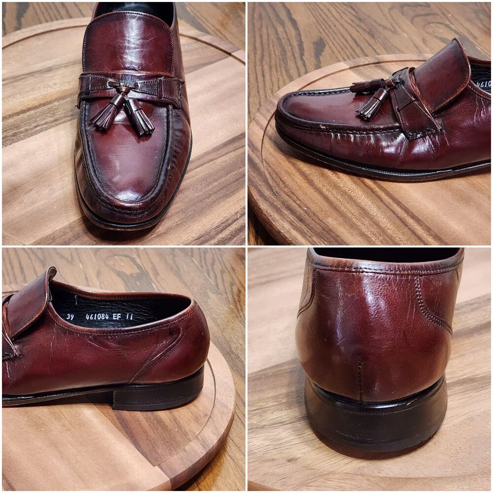 Florsheim Dress Shoes Mens Size 11 F Brown Leather Tassel Slip On Square Toe